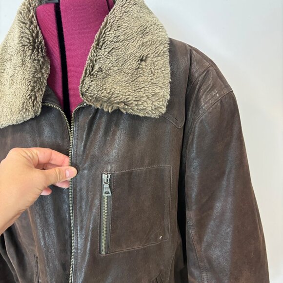 DANIER Brown Leather Between-Season Jacket in Dark Brown sz XL - Picture 4 of 14